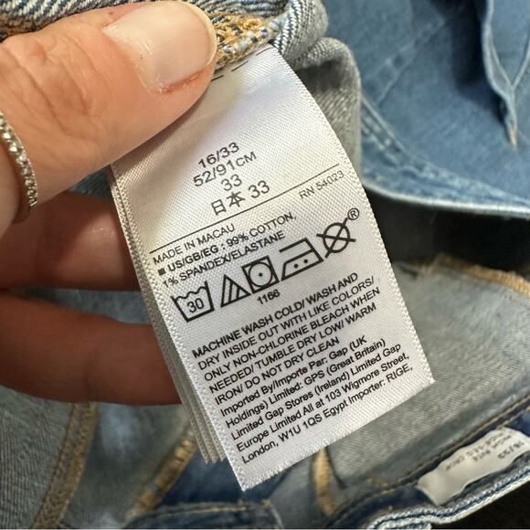 GAP high rise wide leg crop jeans blue denim size 16 33 plus - Picture 7 of 9